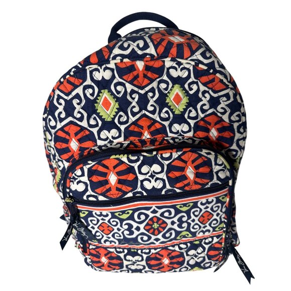 Vera Bradley Quilted Backpack With Colorful Pattern & Multiple Pockets Adjustabl - Picture 2 of 9